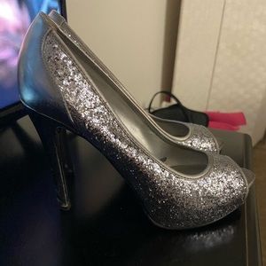 Sexy silver sparkly heels
